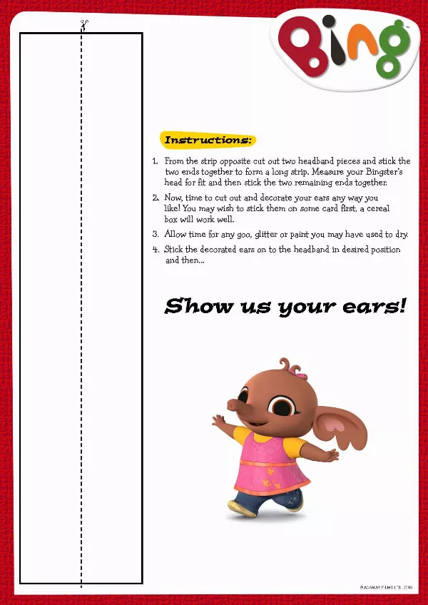 Make Your Own Sula Ears Activity Sheet